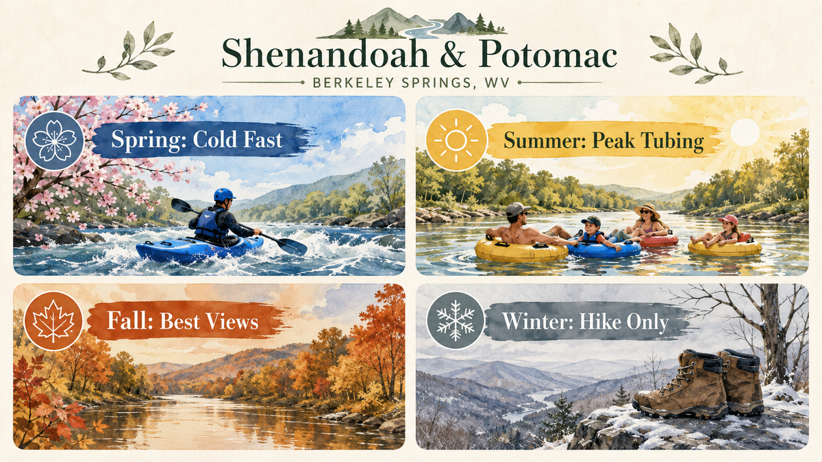 Seasonal planning guide for paddling the Shenandoah and Potomac rivers