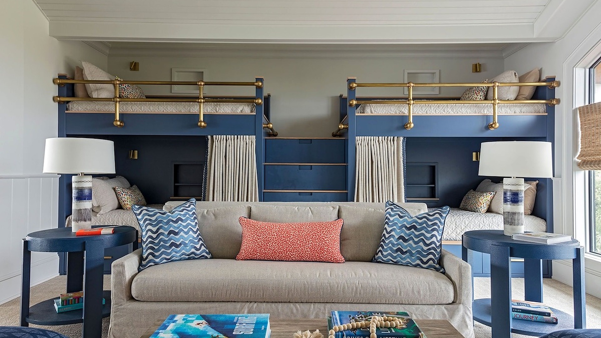 Third-floor bunk room and lounge at 9 Eugenia Ave on Kiawah Island
