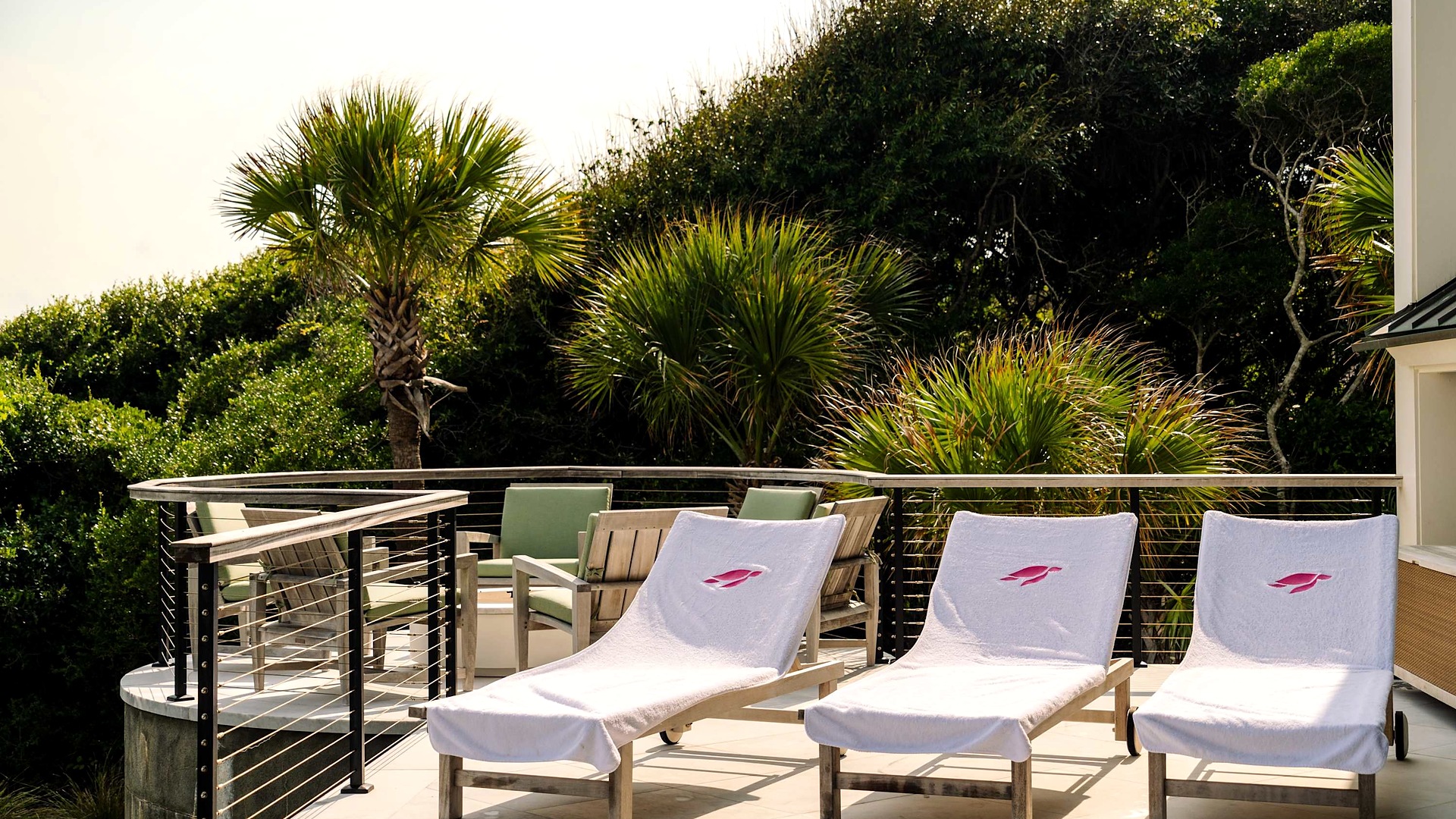 Oceanfront deck loungers at 9 Eugenia Ave, Kiawah Island